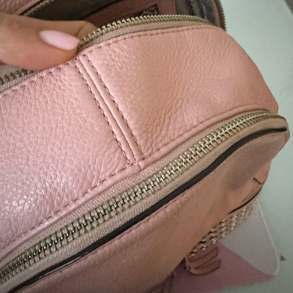 MICHAEL MICHAEL KORS Women's Rhea Zip Medium silver ringed Backpack - pale Pink - Picture 9 of 16